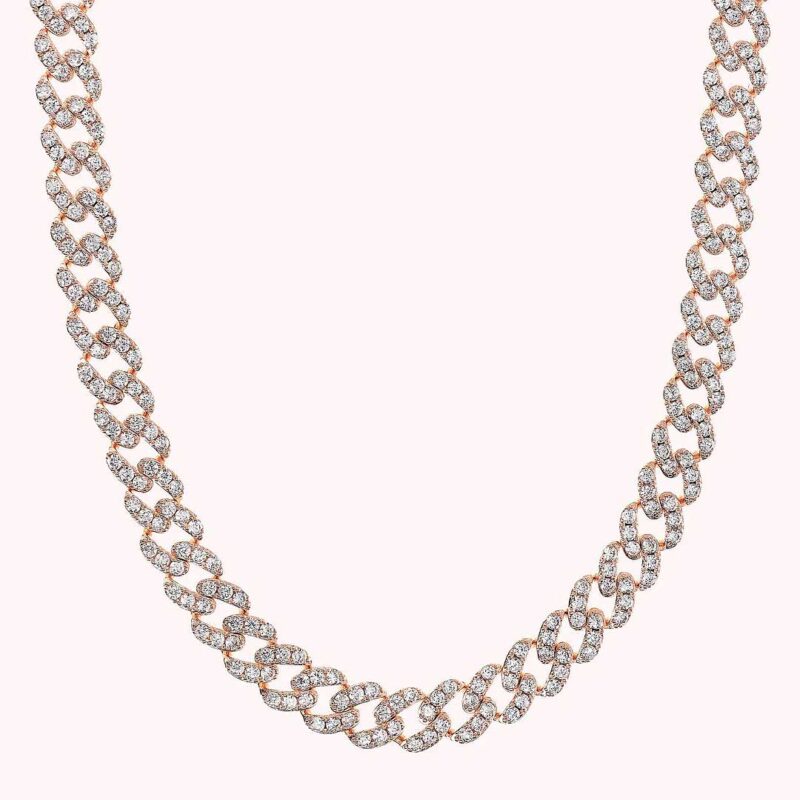 Girocollo Grumetta Squadrata con Pavé Cubic Zirconia WSBZ02326WHI-CZ