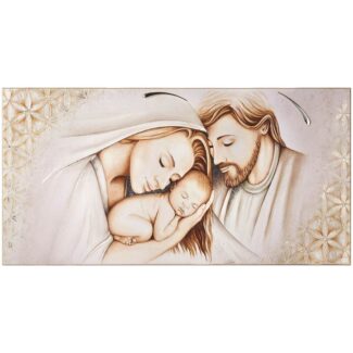 Pannello Acca Sacra Famiglia Fiore della Vita Argento e Cristalli QS.683 SF 40X80