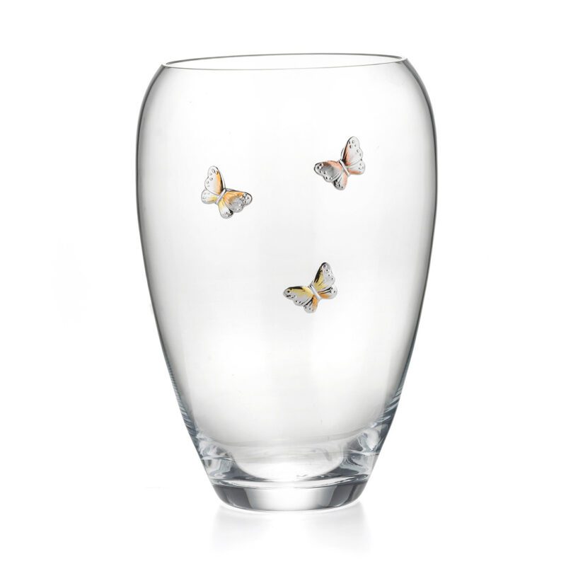 vaso acca mariposa vetro argento v.687.va