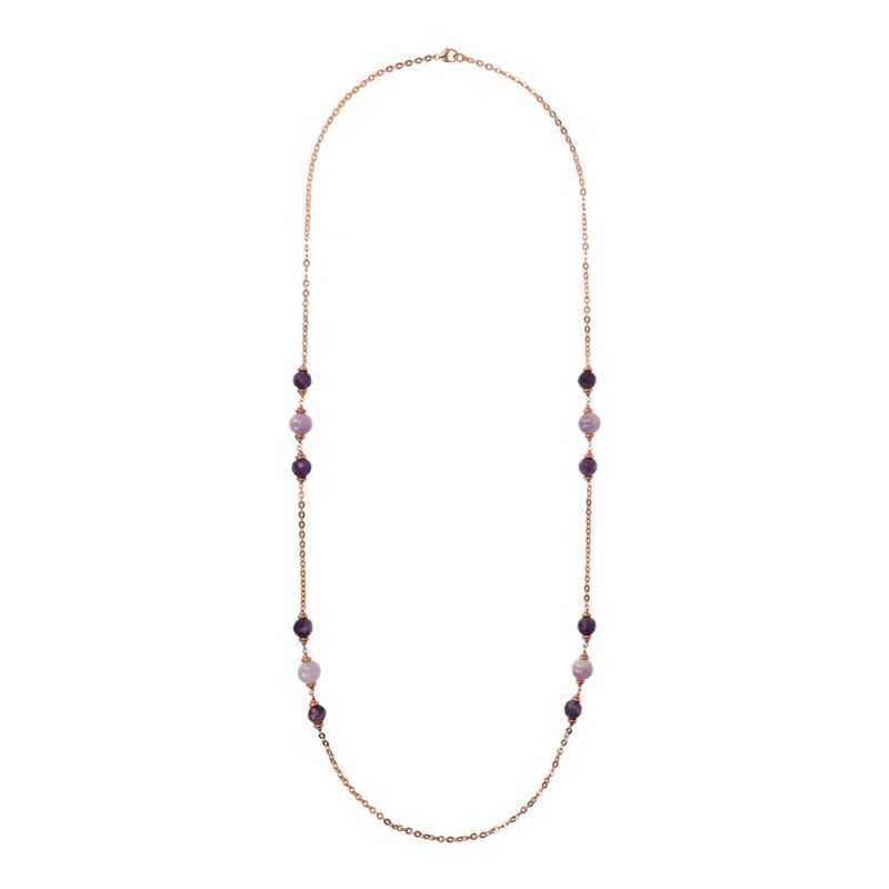 Collana-Bronzallure-Rolo-Rondelle-Sfere-Ametista-Viola-WSBZ02173.AM-2 Collana Bronzallure Rolo Rondelle Sfere Ametista Viola WSBZ02173.AM panoramica