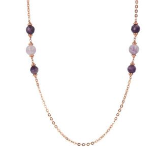 Collana Bronzallure Rolo Rondelle Sfere Ametista Viola WSBZ02173.AM
