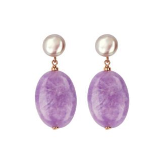 orecchini bronzallure ametista lavanda perle rosa wsbz02158.lavander