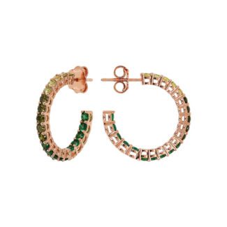 orecchini bronzallure cerchio zirconi verdi wsbz02119.green profilo