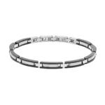 Bracciale Comete Gioielli Uomo Texture Acciaio e PVD Nero UBR 979