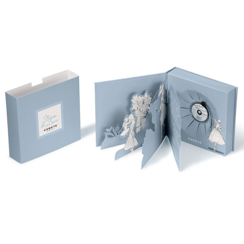 confezione regalo blister pietre comete gioielli storia di luce