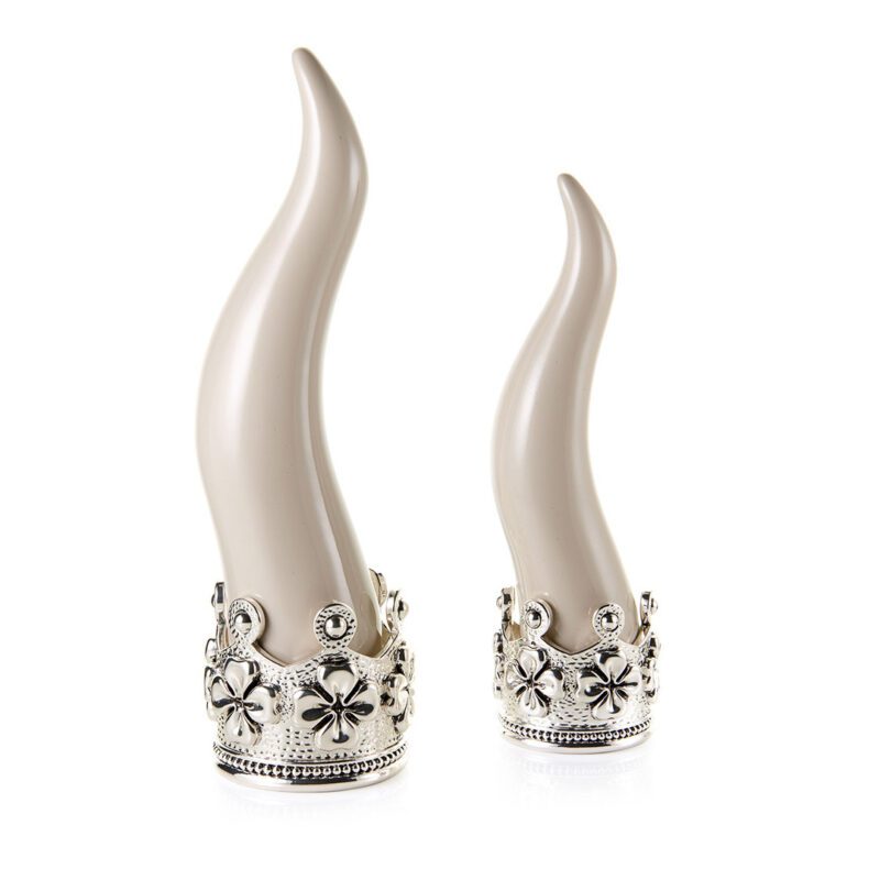 Cornetto Acca Portafortuna Tortora Argento AR 678 CO/TOR