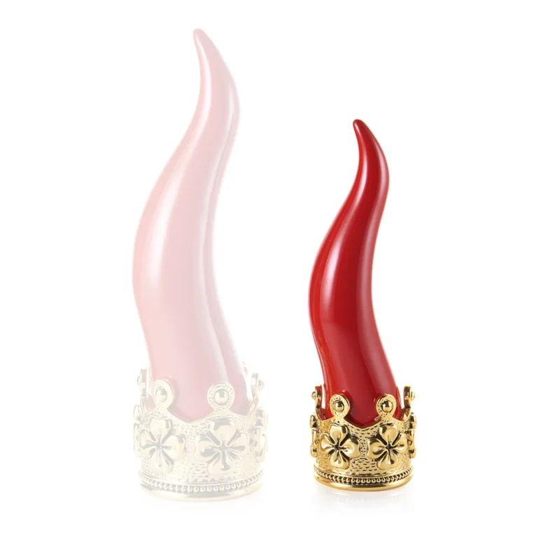 Corno Portafortuna Acca Argenti Rosso Base Dorata AR 679 CO/ROSSO