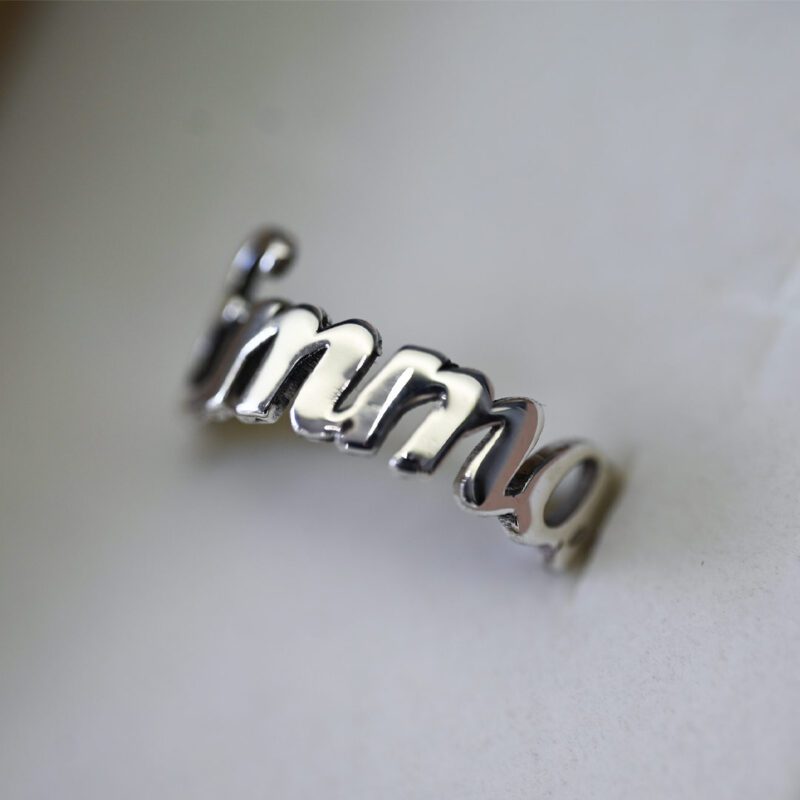 anello gioielli sanetti nome argento 925 dettaglio laterale