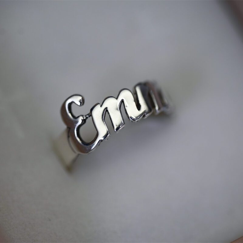 anello gioielli sanetti nome argento 925 dettaglio laterale