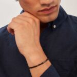 bracciale breil priam acciaio grafite e spinello nero tj3645 indosso