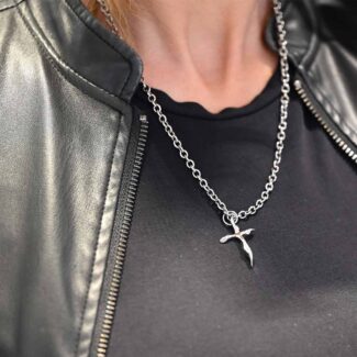 collana john richmond thorns bronzo jrtp03bw indosso