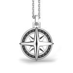 collana zancan rosa dei venti argento e pietre nera exc547