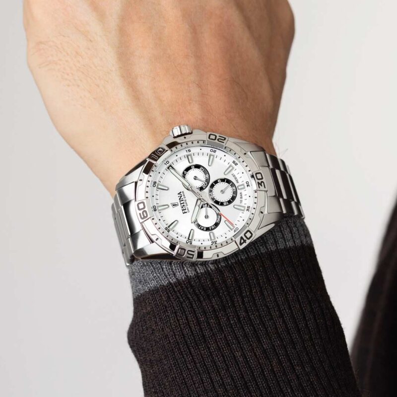 orologio multifunzione festina bianco f20623/1 indosso