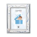 portafoto acca metallo e legno celeste al 201p.1c