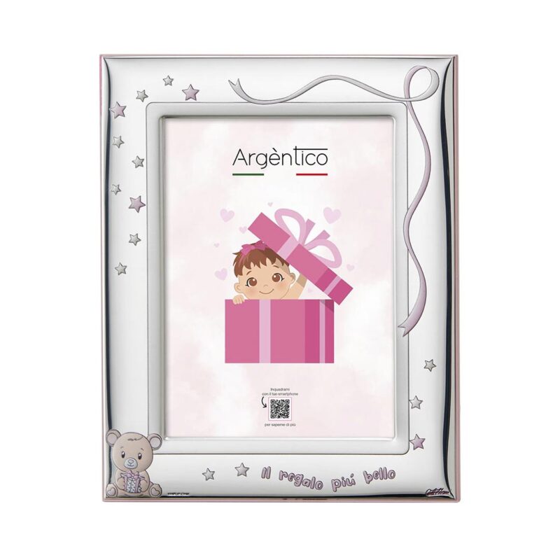 portafoto acca metallo e legno rosa al 200m.1r