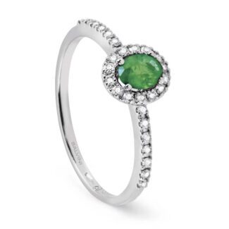 Anello Gioiello Salvini Oro Bianco Diamanti Smeraldo 20057644