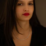 collana gioiello tennis salvini oro bianco diamanti 20085715 indosso