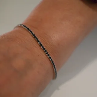 Prenotazione Bracciale Saldato Tennis Argento 925‰ e Zirconi Neri