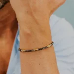 bracciale comete acciaio ematite pvd rose giallo ubr 1224 indosso