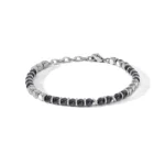 bracciale comete acciaio lucido onice nero ubr 1103