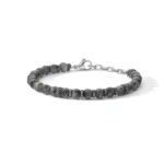 bracciale comete acciaio pvd gun metal labradorite grigia ubr 1246