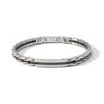 bracciale comete acciaio pvd nero rose e zirconi neri ubr 1203