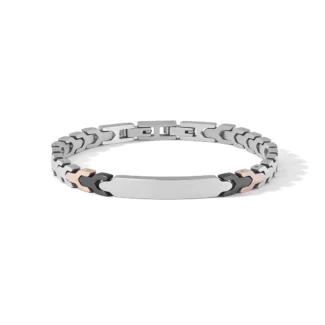 bracciale comete acciaio pvd nero rose ubr 1228
