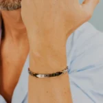 bracciale comete acciaio pvd nero rose ubr 1228 indosso