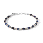 bracciale comete acciaio pvd rose agata blu ubr 1138