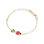 bracciale fortuna coccinella e quadrifoglio oro giallo lebebe pmg032