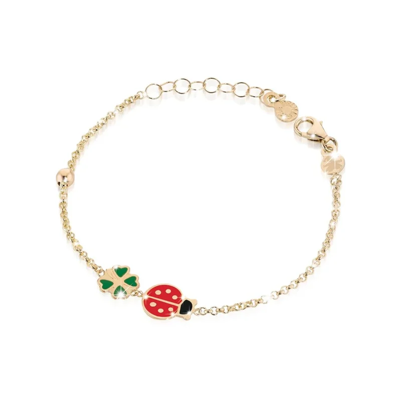 bracciale-fortuna-coccinella-e-quadrifoglio-oro-giallo-lebebe-pmg032 bracciale fortuna coccinella e quadrifoglio oro giallo lebebe pmg032