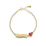 bracciale fortuna coccinella targhetta oro giallo lebebe PMG026-B