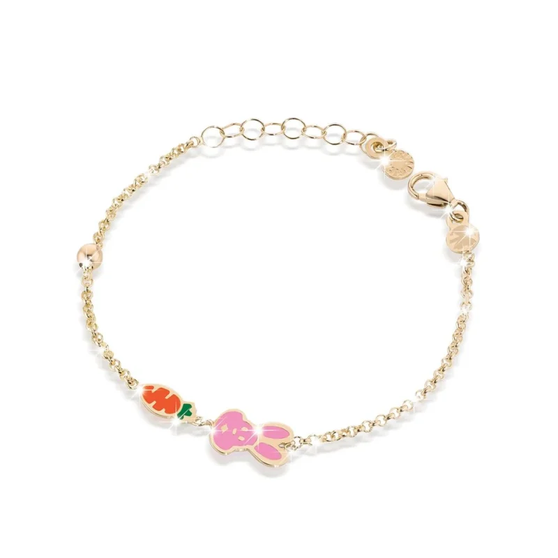 bracciale fortuna coniglietto e carota oro giallo lebebe pmg030