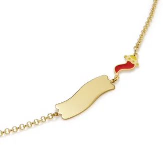 bracciale fortuna cornetto targhetta oro giallo lebebe PMG035 B dettaglio