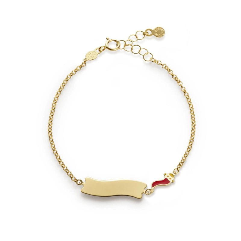 bracciale fortuna cornetto targhetta oro giallo lebebe PMG035 B