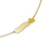 bracciale fortuna stella targhetta oro giallo lebebe PMG028 B dettaglio