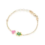 bracciale fortuna tartaruga e cuore oro giallo lebebe pmg031