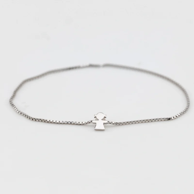 bracciale-saldato-argento-925-charm-bambina bracciale saldato argento 925 charm bambina