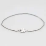 bracciale saldato argento 925 charm quadrifoglio