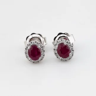 orecchini salvini gioielli dora oro binaco 18kt diamanti e rubini 20057648