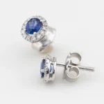 Orecchini Salvini Gioielli Dora Oro Binaco 18Kt Diamanti e Zaffiri 20057650 chiusura farfalla