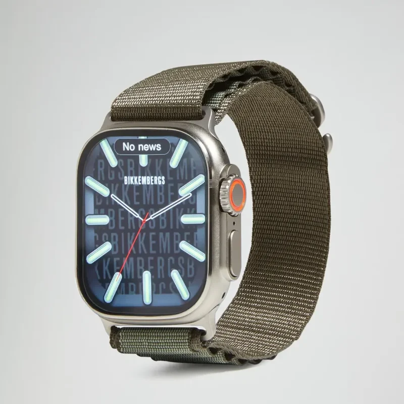 orologio-smartwatch-bikkembergs-alluminio-e-nylon-verde-militare-49mm-bk11-8n orologio smartwatch bikkembergs alluminio e nylon verde militare 49mm bk11-8n