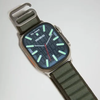orologio smartwatch bikkembergs alluminio e nylon verde militare 49mm bk11-8n chiusura cinturino