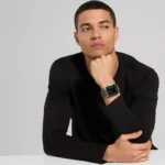 orologio smartwatch bikkembergs alluminio e nylon verde militare 49mm bk11-8n indosso