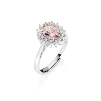 anello amen adattabile royal lady con morganite argento 925 anldgbbmo2