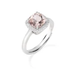 anello amen lady regolabile con morganite taglio radiant argento 925 rquabbmoz2
