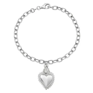 Bracciale Amen Charm con Sacro Cuore Argento 925 BRSCB3