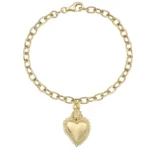 Bracciale Amen Charm con Sacro Cuore Argento 925 Dorato BRSCG3