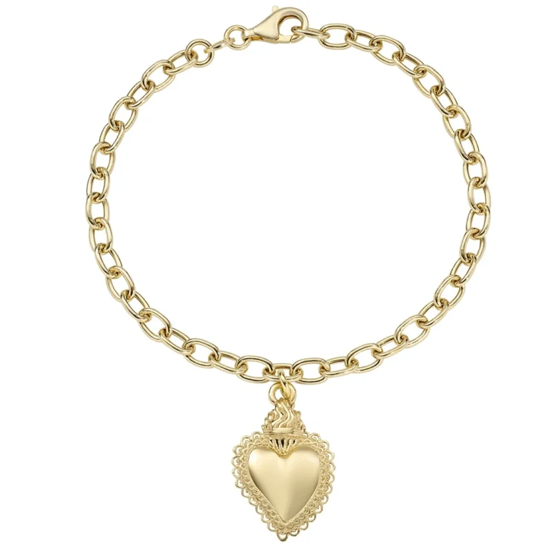 bracciale-amen-charm-con-sacro-cuore-argento-925-dorato-brscg3 Bracciale Amen Charm con Sacro Cuore Argento 925 Dorato BRSCG3