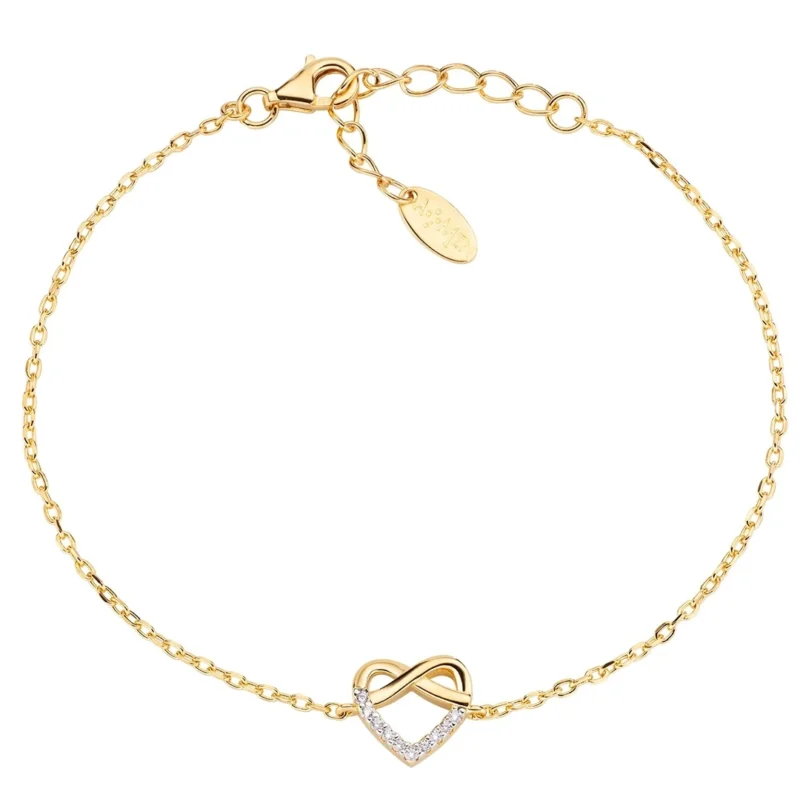 Bracciale Amen Cuore in Argento 925 Dorato con Zirconi Bianchi BRHIGBZ